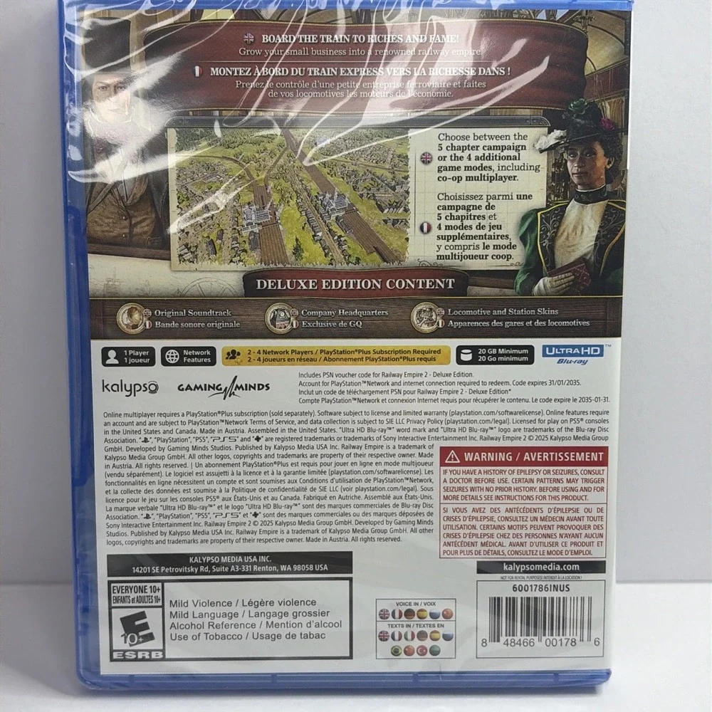 Railway Empire 2 Deluxe Edition - Sony PlayStation 5 - SEALED BRAND NEW